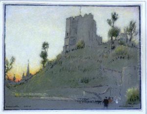'lewes Castle, Sussex' Ex; Lyndon Goodwin Harris Collection by Albert Goodwin