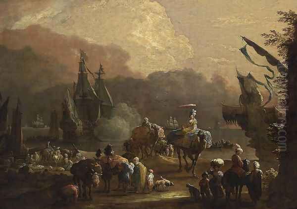 A Mediterranean Harbour Scene 1670s - view 1