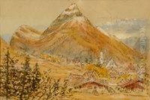 View Of Engelburg Switzerland by Albert Goodwin
