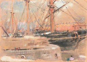 Bristol Docks by Albert Goodwin