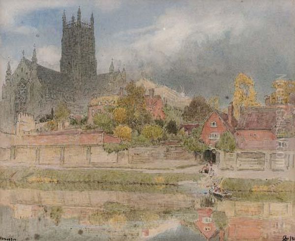 Worcester Cathedral From The River Severn - view 1