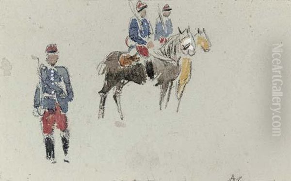 Study Of Soldiers Of The French Cavalry - view 1