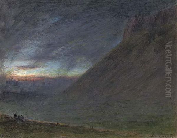 Edinburgh And Salisbury Crags At Sunset - view 1