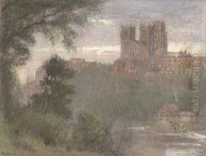 Durham Cathedral At Dusk by Albert Goodwin