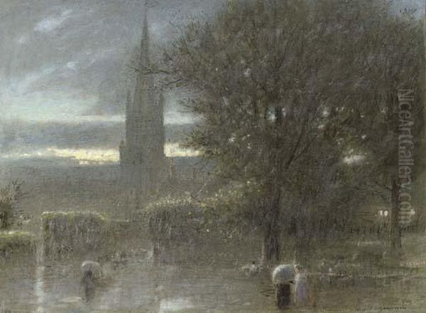 Norwich, A Wet Day - view 1