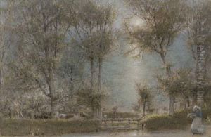 A Milkin, Sir, She Said by Albert Goodwin