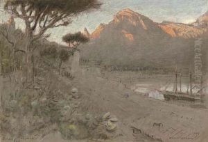 The Port Of Soller, Majorca by Albert Goodwin