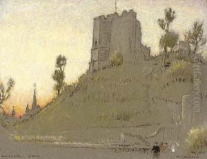 Lewes Castle, Sussex by Albert Goodwin