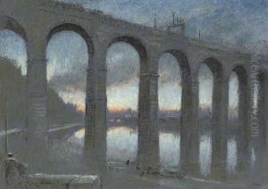 Berwick On Tweed, The Rail by Albert Goodwin