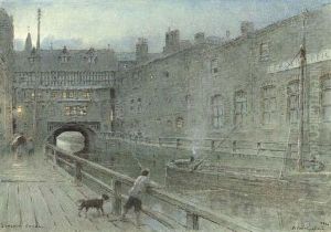The Canal, Lincoln by Albert Goodwin