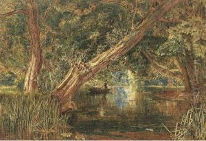 A Wooded Lake by Albert Goodwin