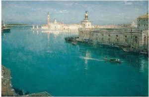 And The Dogana, Venice by Albert Goodwin