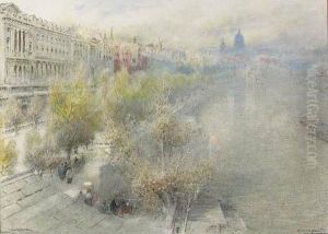 London From Waterloo Bridge by Albert Goodwin