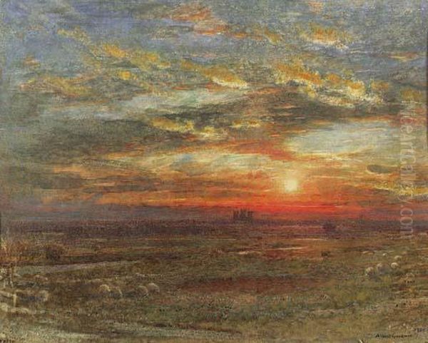 Wells Cathedral, Somerset, At Sunset - view 1