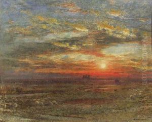 Wells Cathedral, Somerset, At Sunset by Albert Goodwin