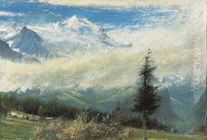 The Jungfrau From Wengen, Switzerland by Albert Goodwin