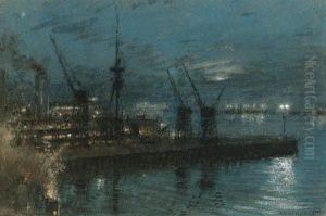 H.m.s. Kent - Night At Cape Town, South Africa