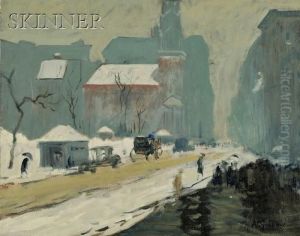 Park Street Church In Winter by Arthur C. Goodwin