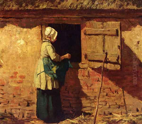 A Peasant Woman By A Barn - view 1