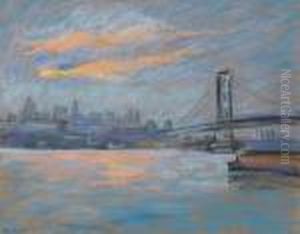 View Of The Brooklyn Bridge by Arthur C. Goodwin