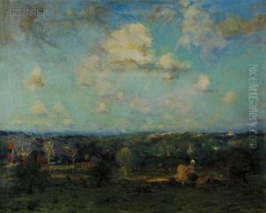 View From The Hilltop/possibly A Milton, Massachusetts Landscape by Arthur C. Goodwin