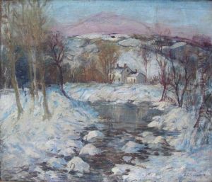 Snow-filled River Landscape.