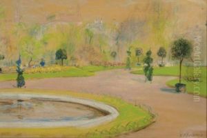 View Of The Boston Public Gardens by Arthur C. Goodwin