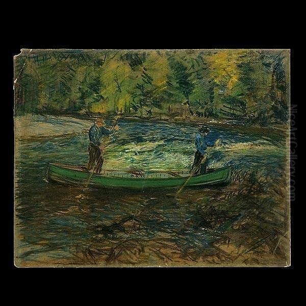 . Twomen In A Canoe. - view 1