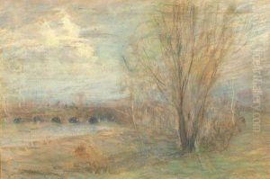 Early Morning On The Charles River And Figure Sketch/a Double-sided Work by Arthur C. Goodwin