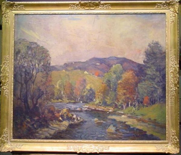 River Through A Valley In Autumn - view 1