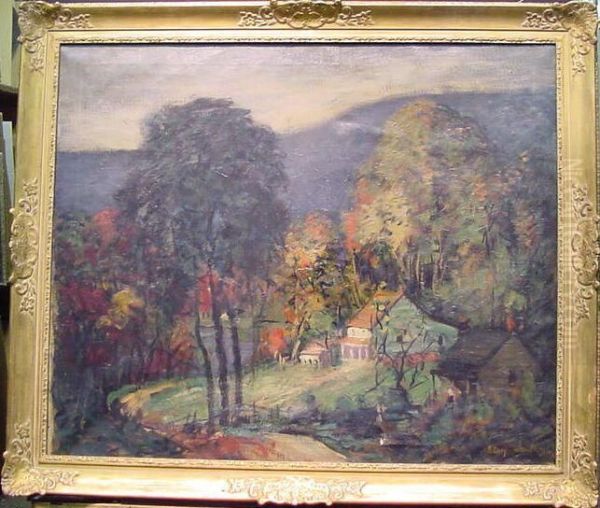 Houses Tucked Away In A Valley, In Autumn - view 1
