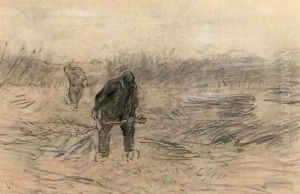 Gathering wood - a study by Anton Mauve