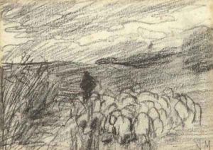 Leading the flock by Anton Mauve