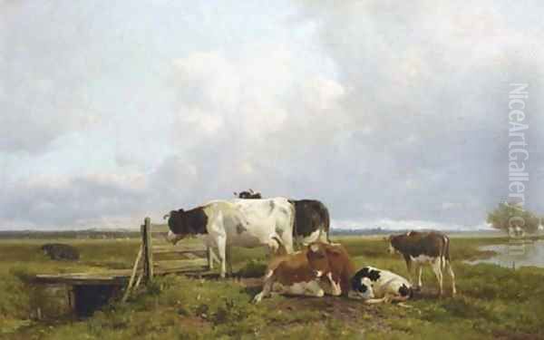 Cattle in an extensive polder landscape - view 1