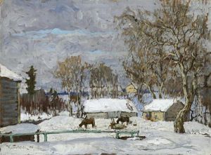 Winter Landscape With Horses Winter Landscape With Horses