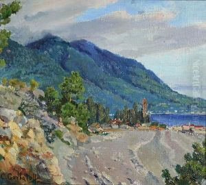 Summer Landscape Near A Lake by Konstantin Ivanovich Gorbatov
