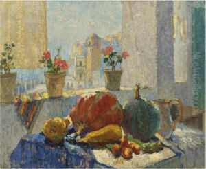 Still Life By A Window, Capri by Konstantin Ivanovich Gorbatov
