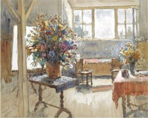 Interior With Still Life by Konstantin Ivanovich Gorbatov