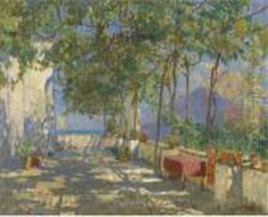 Patio In Capri by Konstantin Ivanovich Gorbatov