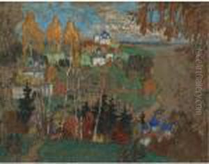 Village With Two Figures