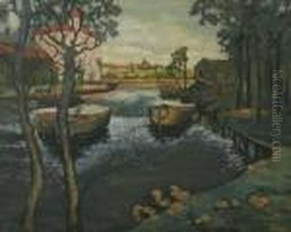 Boats On Neva River - view 1