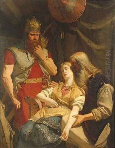 Orvar-Odd relates of Hjalmar's death 1859 by Johan August Malmstrom