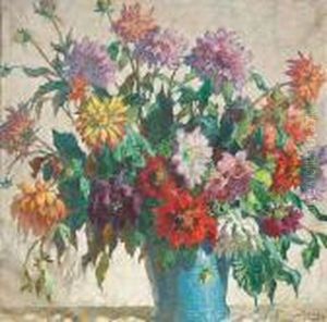 Gorbatov, Konstantin Ivanovich:
Flowers, 1944. Oil On Canvas. Signed And Dated. - The Painting Is Not
Mounted On A Canvas Stretcher by Konstantin Ivanovich Gorbatov
