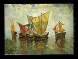 Fischerboote by Konstantin Ivanovich Gorbatov