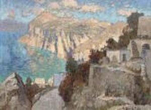 A Road On The Cliff-tops, Capri by Konstantin Ivanovich Gorbatov
