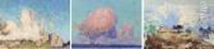 Clouds Study Over The Coast; Clouds Study Over The Sea; And Breaking Waves by Konstantin Ivanovich Gorbatov