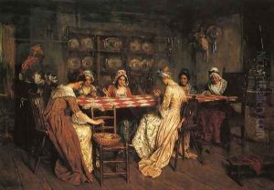 Quilting Bee by Henry Mosler