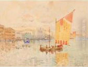 Venetian Waterscape by Konstantin Ivanovich Gorbatov