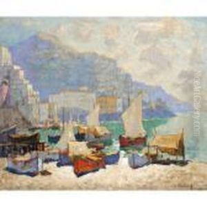 View Of Amalfi by Konstantin Ivanovich Gorbatov