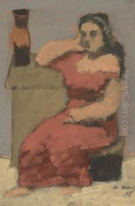 Seated Woman With Vase by Arshile Gorky